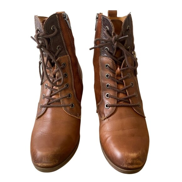 Pikolinos Rotterdam Leather Ankle Boots Heels Side Zipper Closure Brown Size 39 - Picture 8 of 12